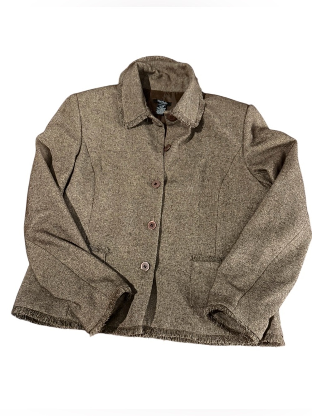 Bob Mackie Blazer Jacket Coat Brown Tan Size 16